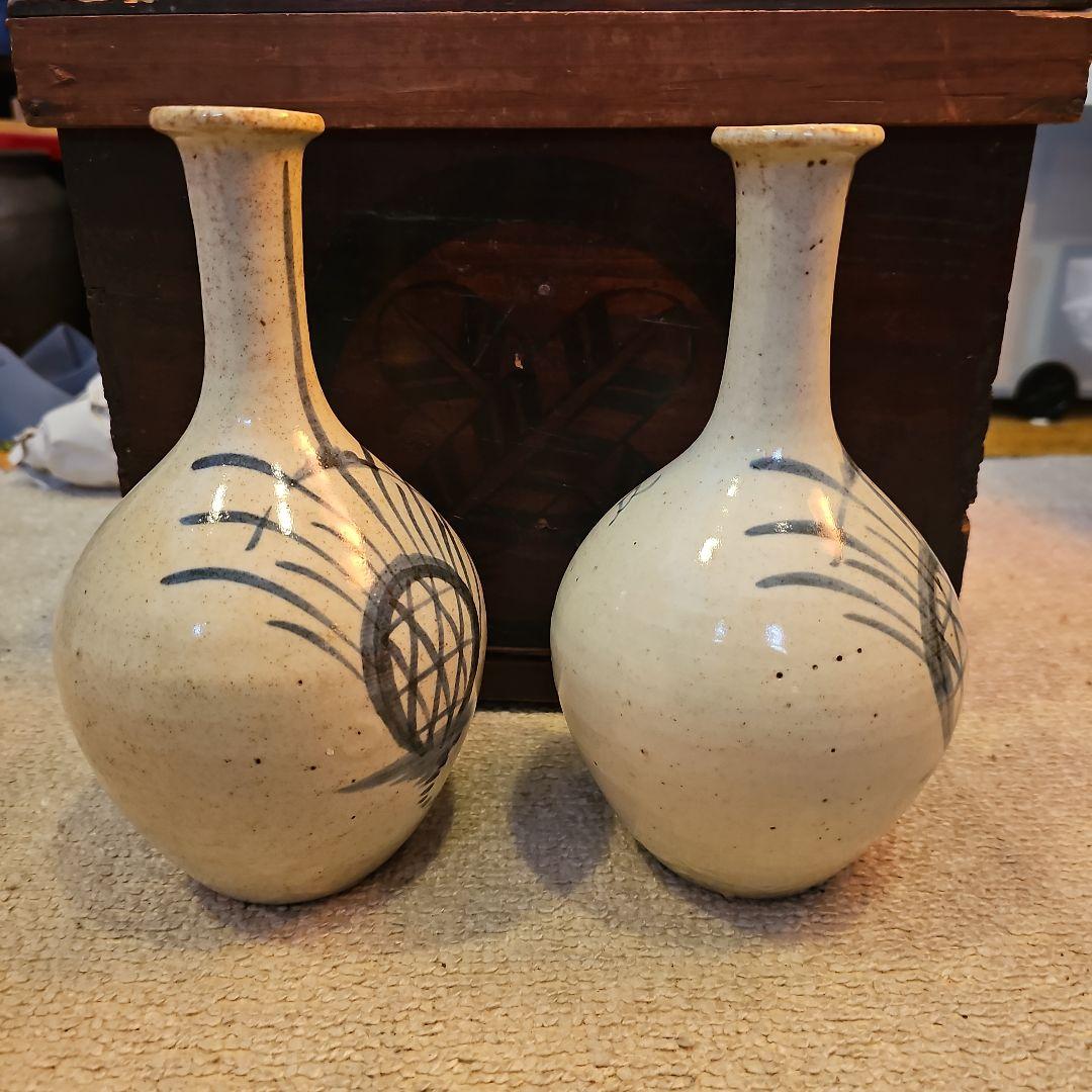 江戸初期から中期 古伊万里徳利(俗称パイナップル絵柄)一対