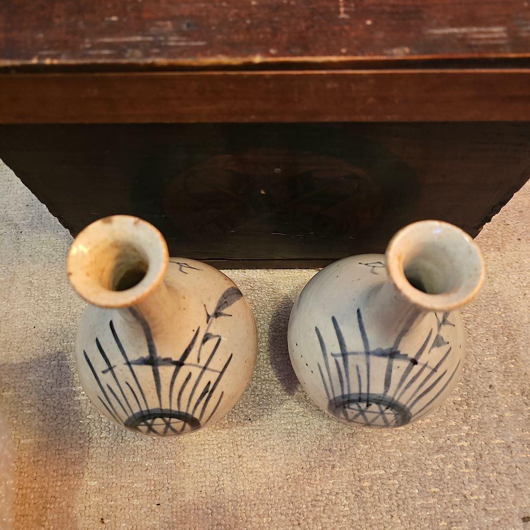 江戸初期から中期 古伊万里徳利(俗称パイナップル絵柄)一対