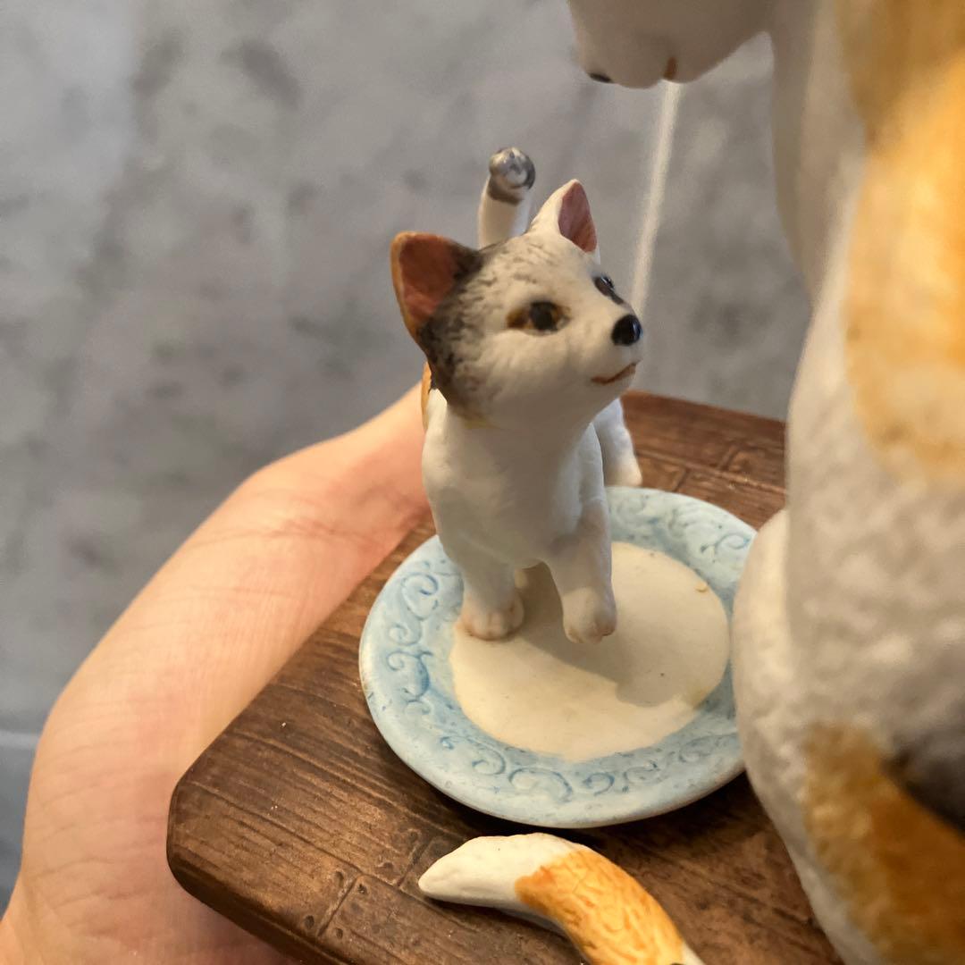 アメリカ80年代アイリーンスペンサーデザイン　仲睦まじい親子猫の陶器