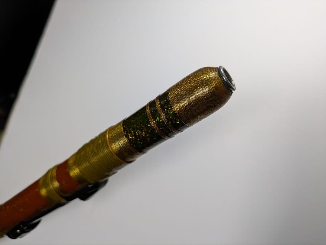 『自作 筏竿 赤金 ツーピースロッド 穂先1本付き』