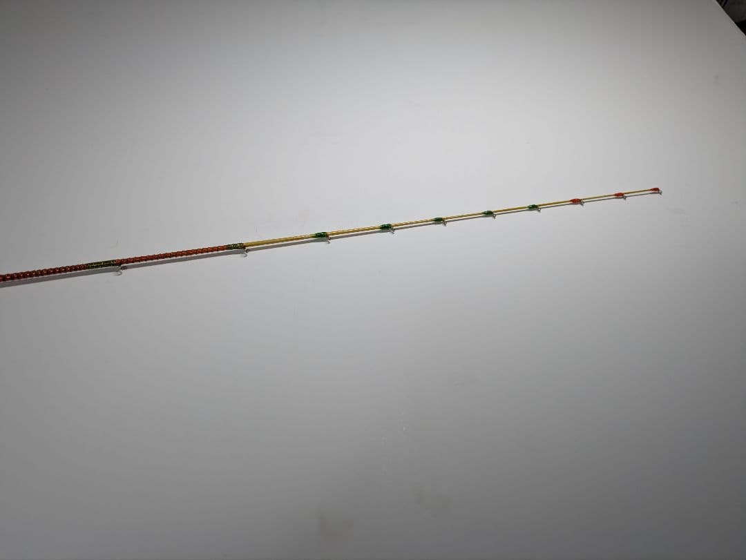 『自作 筏竿 赤金 ツーピースロッド 穂先1本付き』