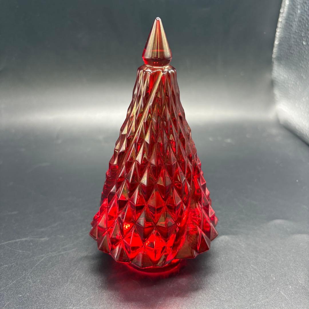 箱付 バカラ クリスマスツリー インテリア クリスタル　レッド　no.166