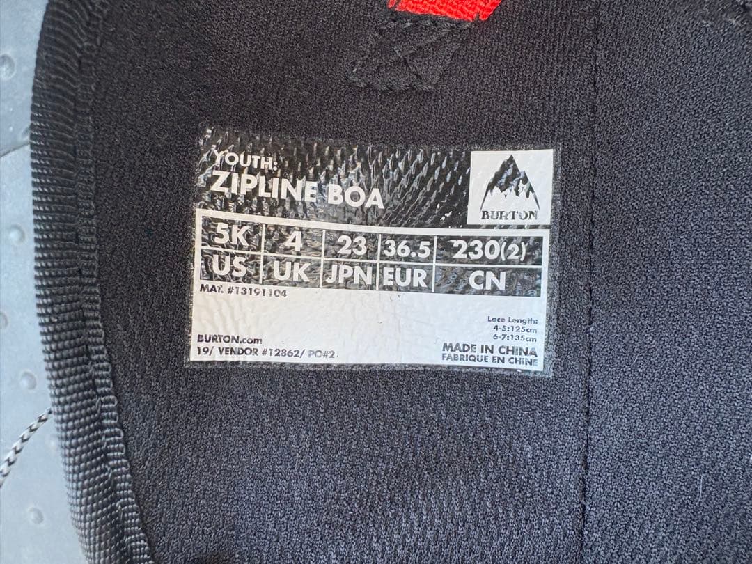 バートン ブーツ ZIPLINE BOA 23cm BURTON キッズ　子供