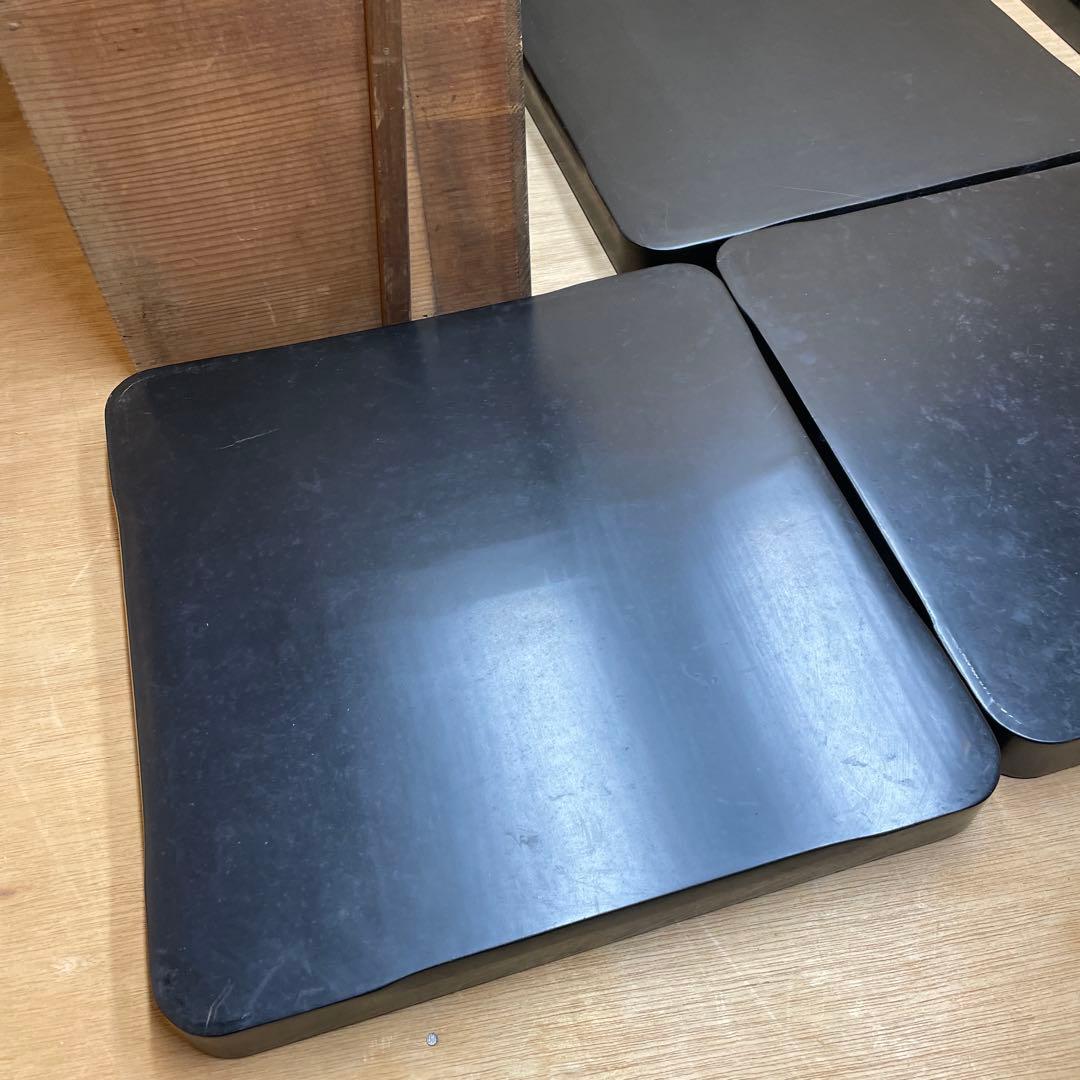 漆器　塗り盆　四角　5枚セット 木箱付き