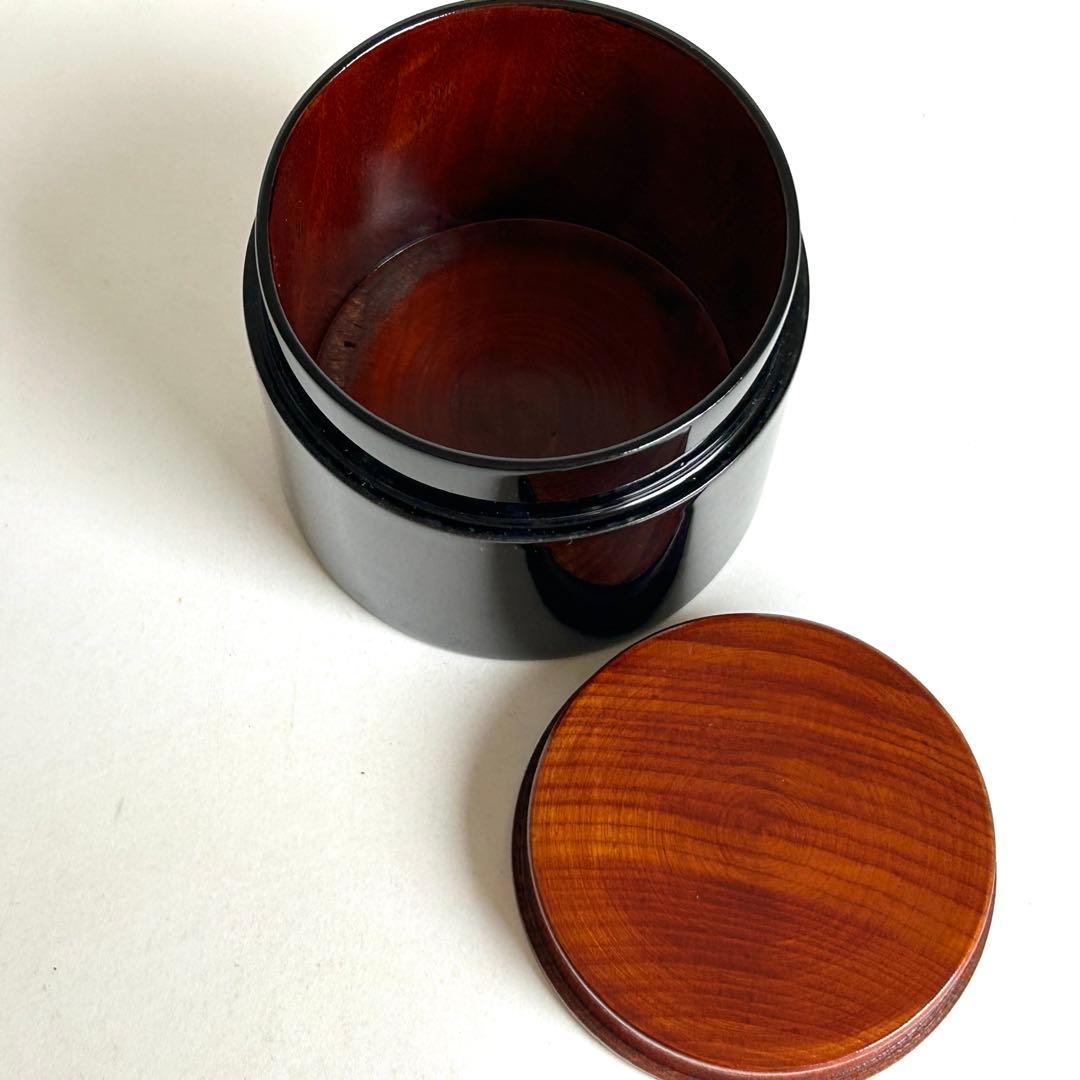 【美品.希少】漆器　茶筒　茶器　茶道具　木製　漆塗り　蒔絵　螺鈿 伝統工芸 小