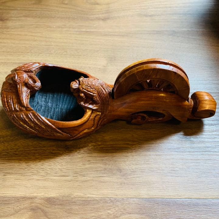 坪源 墨壺 ツルカメ坪 神代仕上 225mm 鶴亀  欅 宮大工 大工 神社仏閣