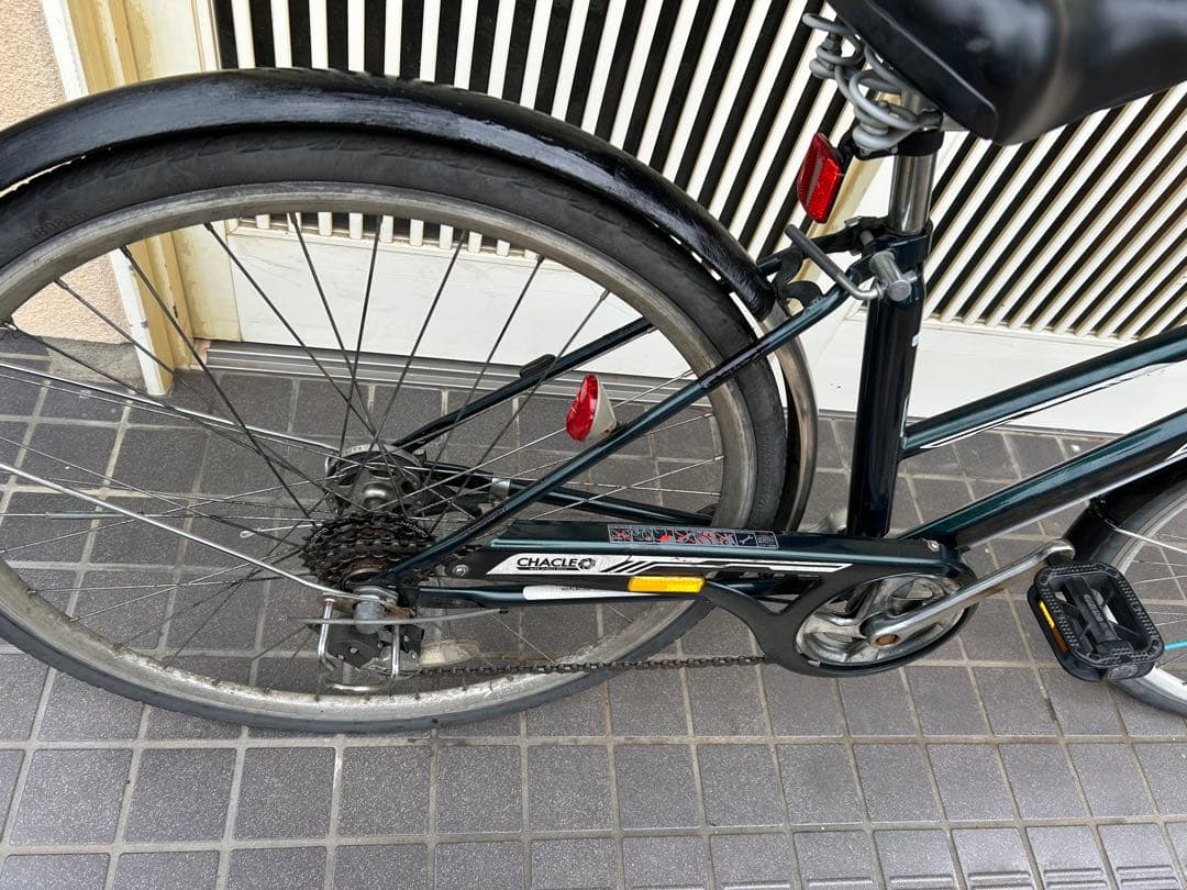 ノーパンクタイヤ　CHACLE シティサイクル 前カゴ付き　27インチ　引き取り