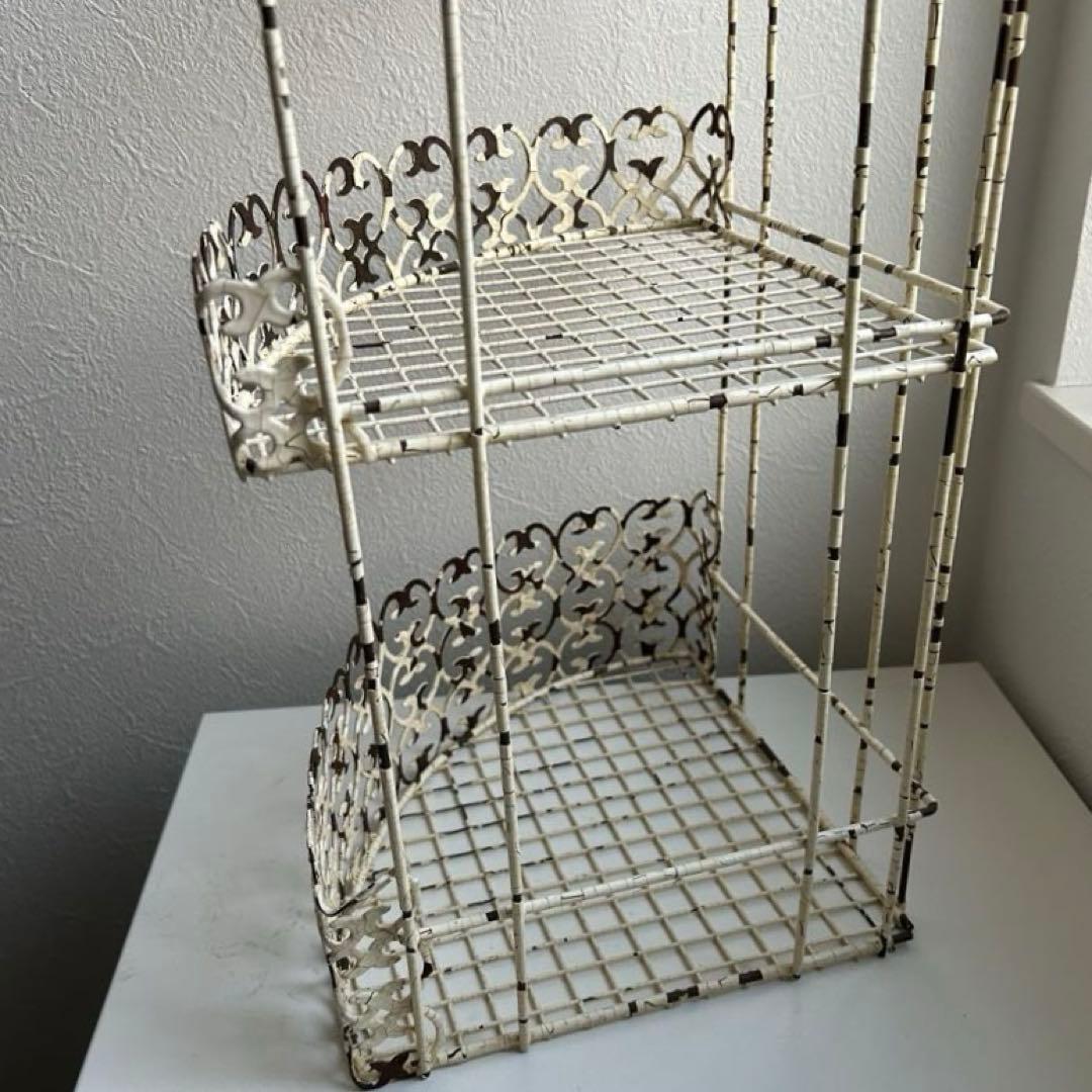 フランスアンティーク　ラック　アイアンラック　ワイヤーラック