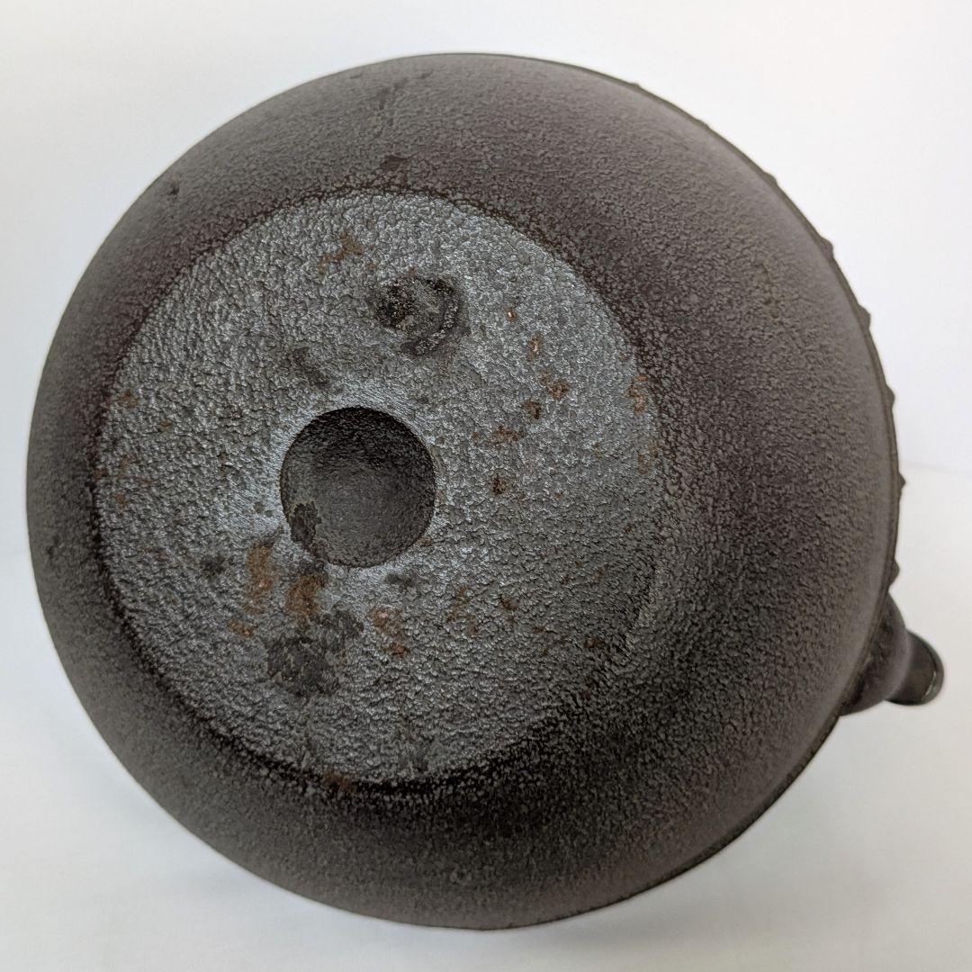 大霰あられ　鉄瓶　高橋敬典作 人間国宝　伝統工芸品　南部鉄器　　飾り蓋持ち手飾り