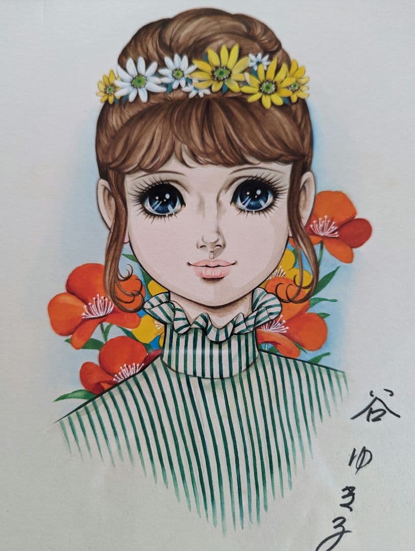 谷ゆき子　サイン入り直筆カラー色紙