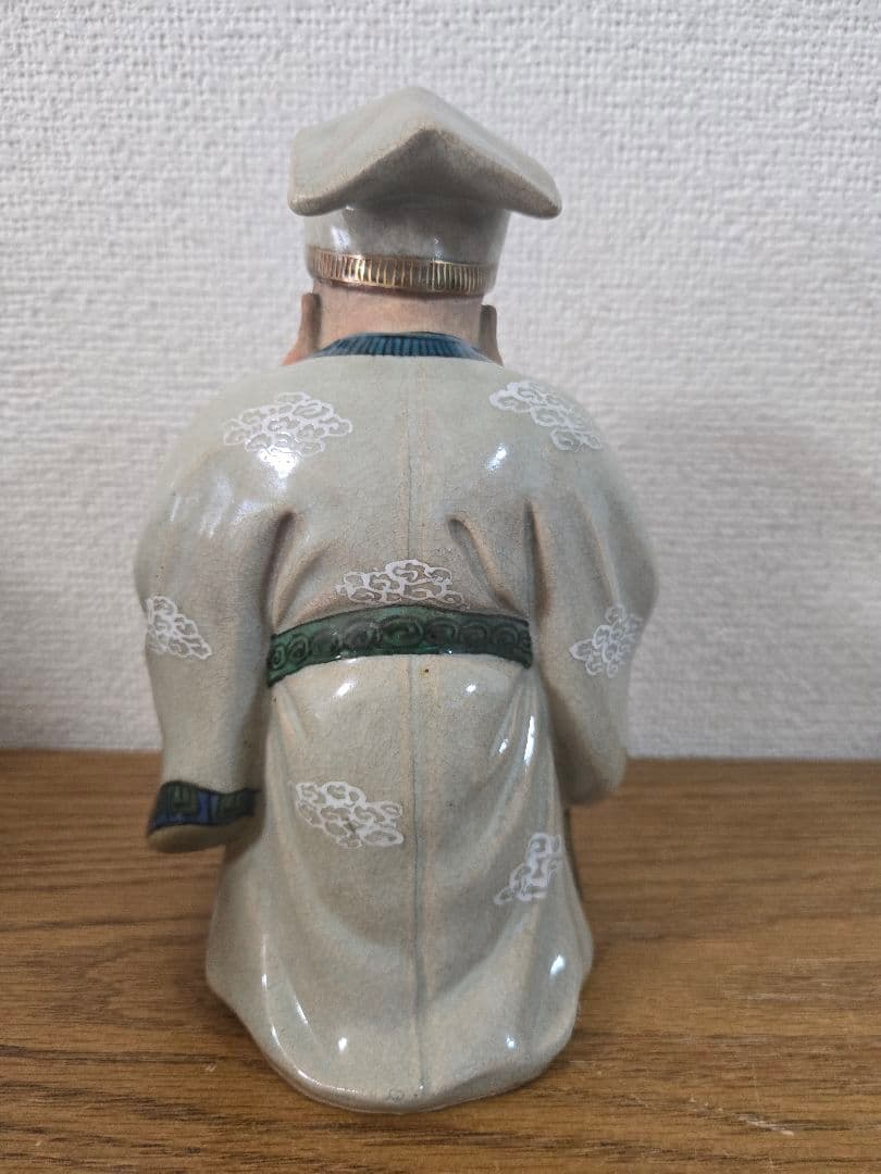 九谷焼 金彩色絵 寿老人 七福神 置物 オブジェ 縁起物 陶器