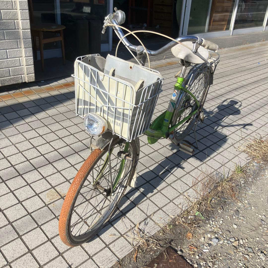 昭和レトロ ビンテージ タカクラ VILLA 自転車 ママチャリ 当時物グリーン