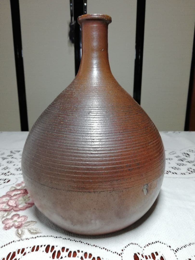 古備前 金彩一升徳利 江戸末期木村の作 備前焼 古美術品 骨董品 窯印 酒器