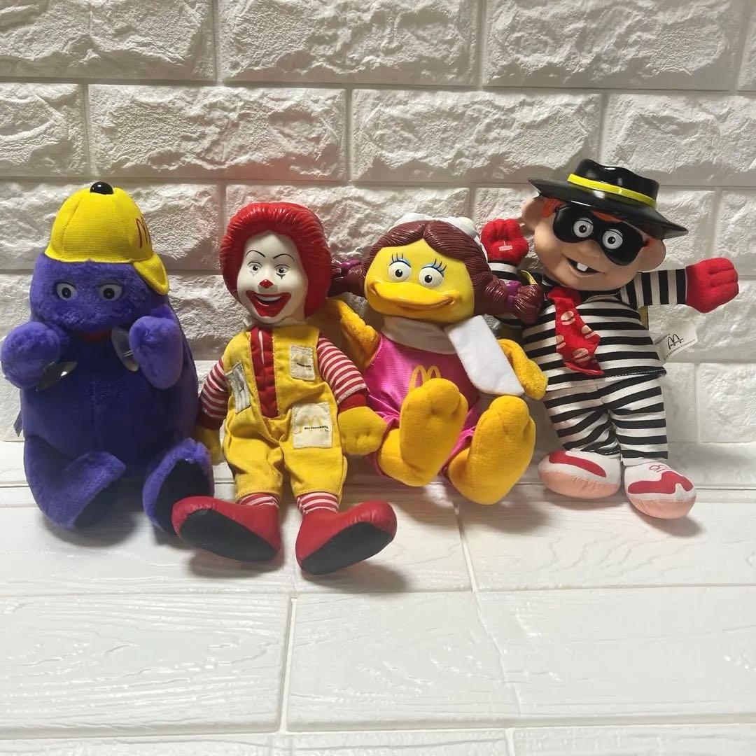 90s ビンテージ）マクドナルド　ノベルティ　ぬいぐるみ　希少な4体セット
