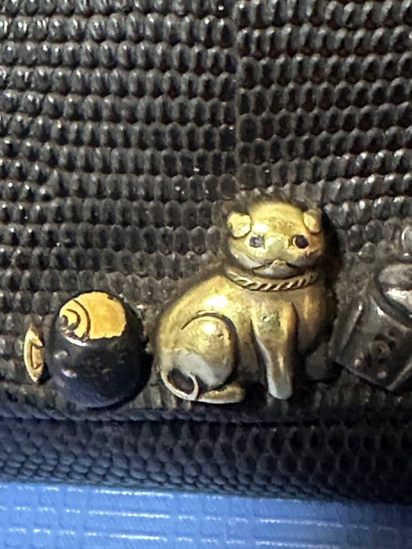 提げ物 煙管入れ 時代物 キセル 喫煙具 煙管筒 根付 銀製 前金具 金无垢