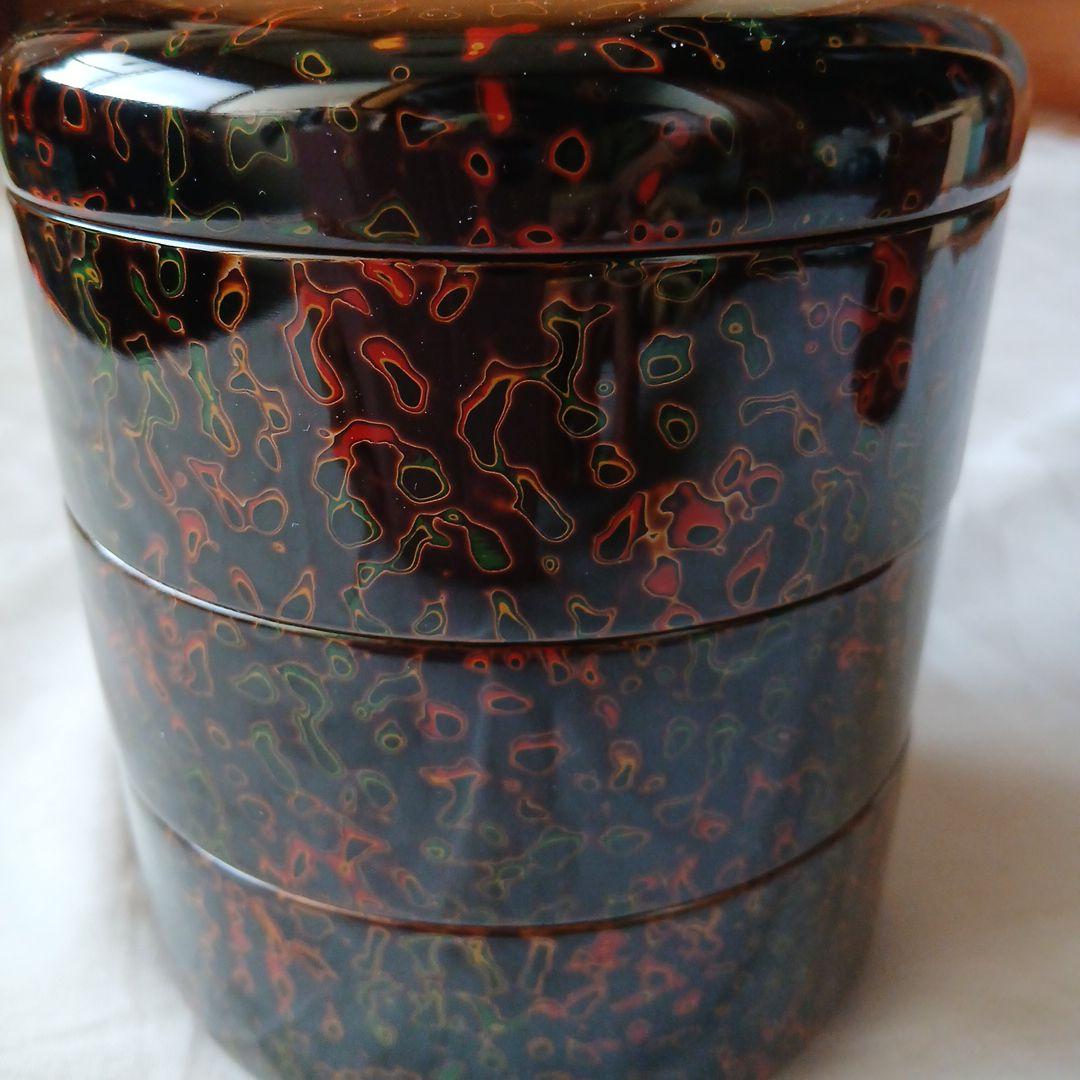 津軽塗 赤と黒の模様入り弁当重箱セット バラ売りも可