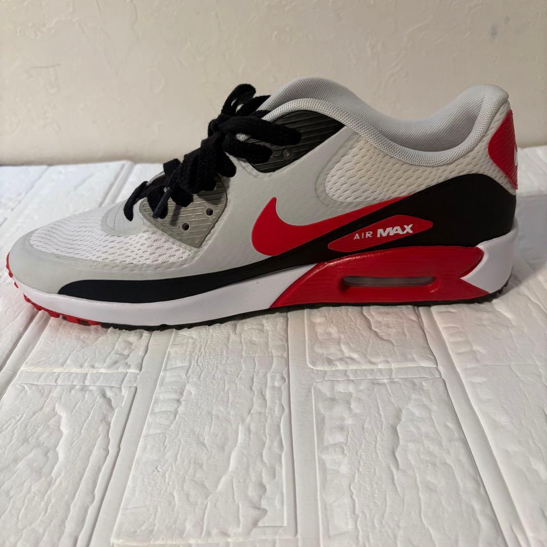 NIKE エアマックス 90G ゴルフシューズ 29cm 白×赤×黒 メンズ
