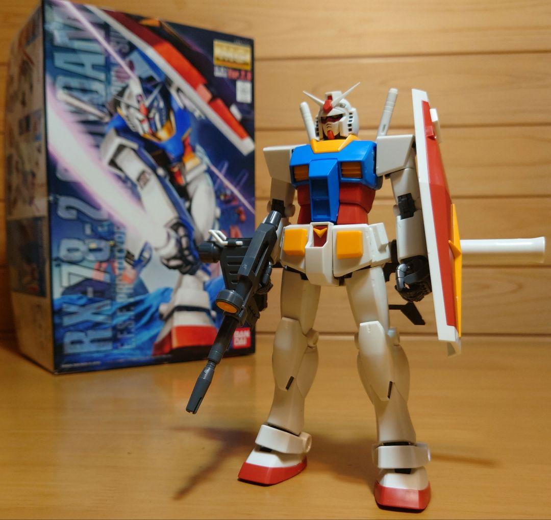 バンダイ①MG1/100ガンダムVer.2.0＆② MG Gファイター中古セット