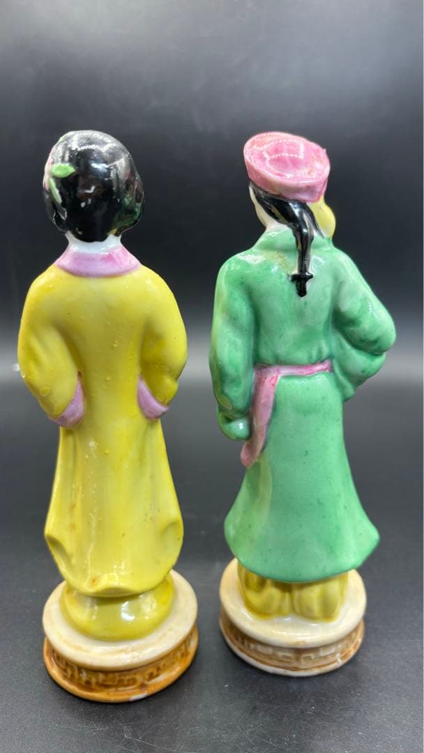 中国美術 古玩 色絵陶人形 陶器人形 高さ約20cm 置物 オブジェ 古董品