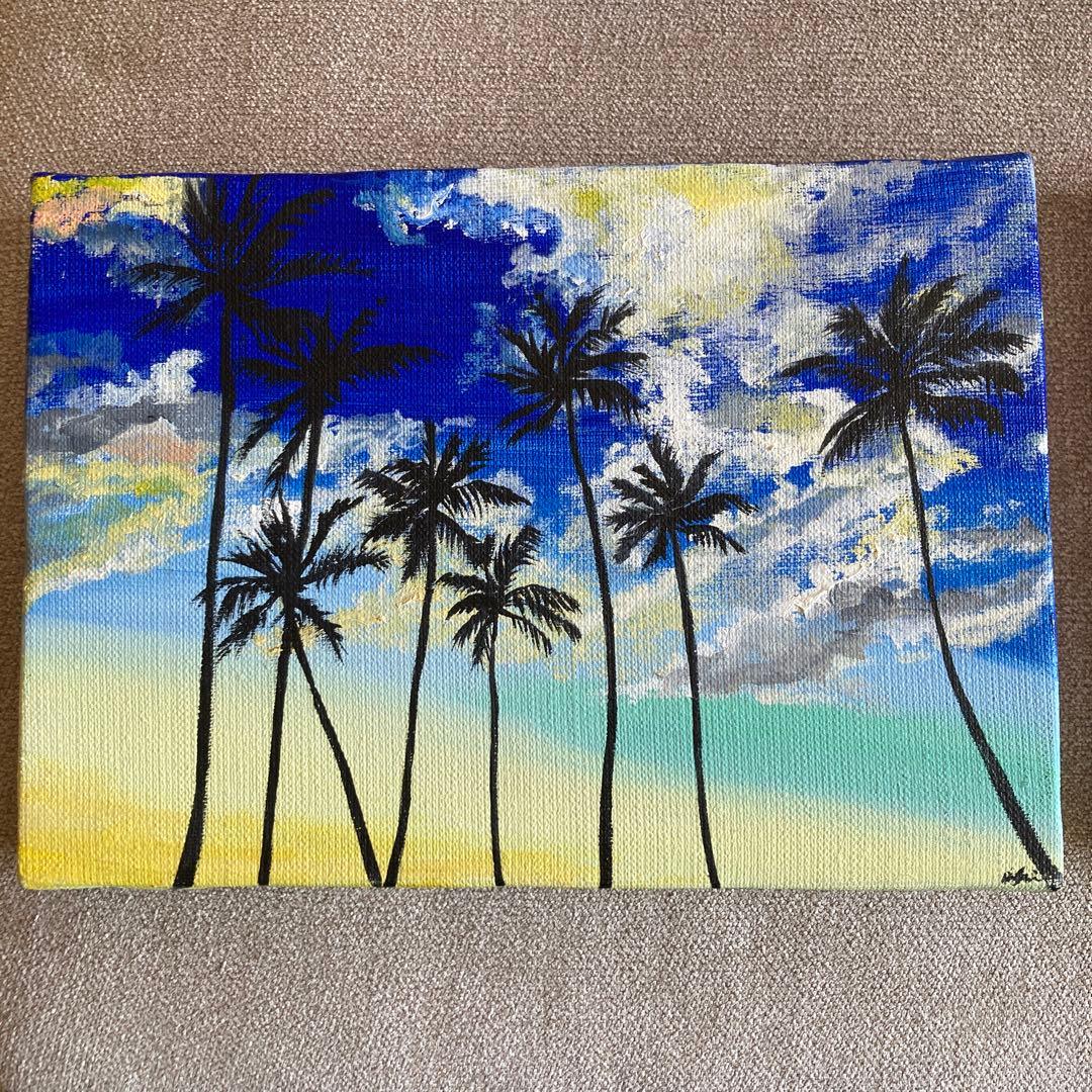 ５枚セット　油絵　インテリア　絵　ハンドメイド　アート　ハワイ　ロンハーマン