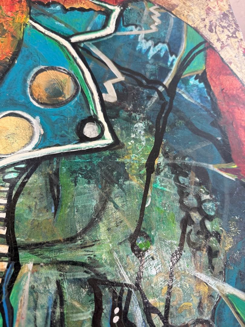 抽象画　POSITIVE FORCE ライダースジャケット