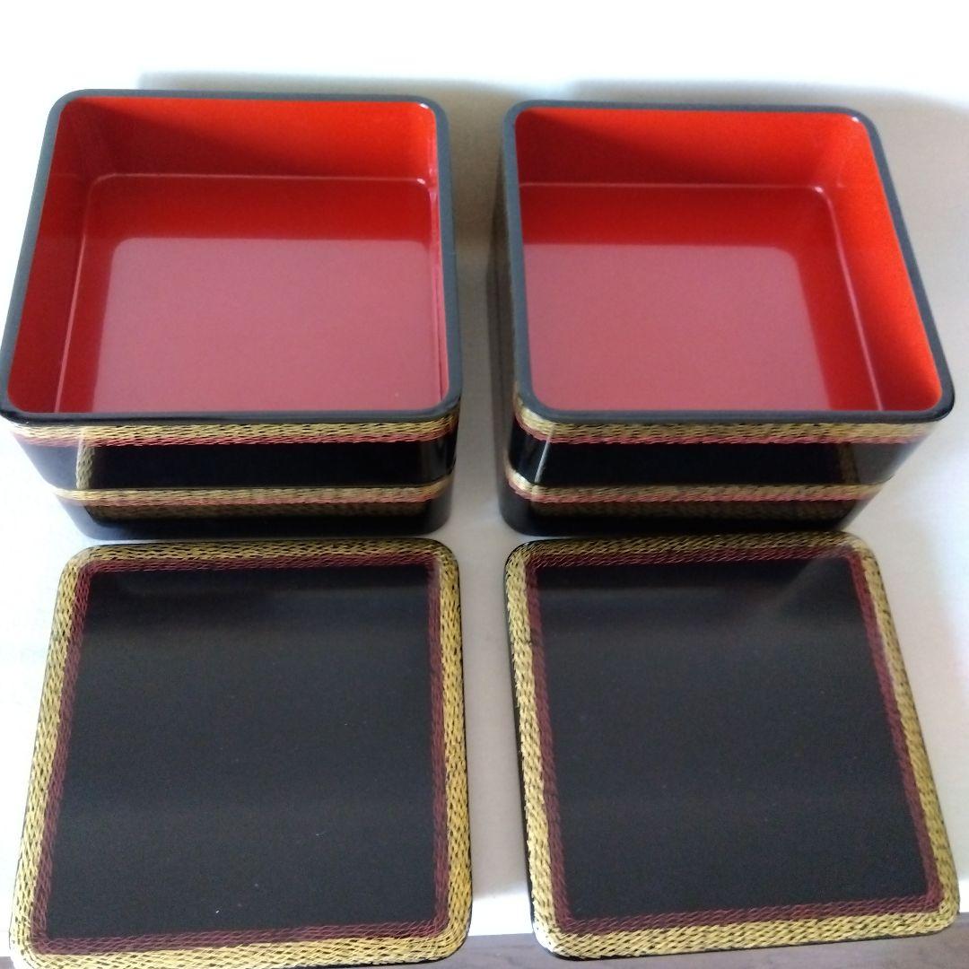 輪島塗　松葉地紋　四段重