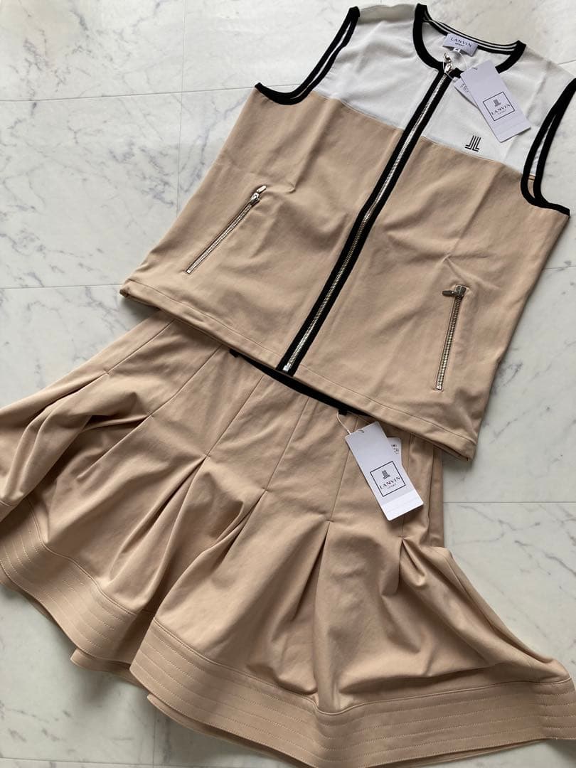 定価74800円【新品】レディース40 ランバンスポールベスト＆スカートセット