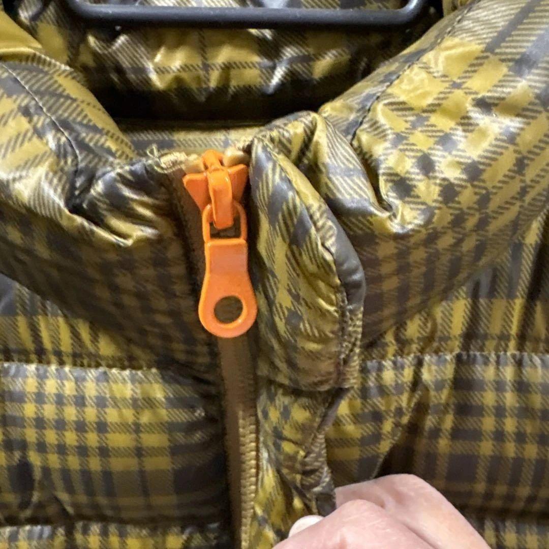 【美品】パーリーゲイツ オリーブグリーン チェック柄 ダウンジャケット