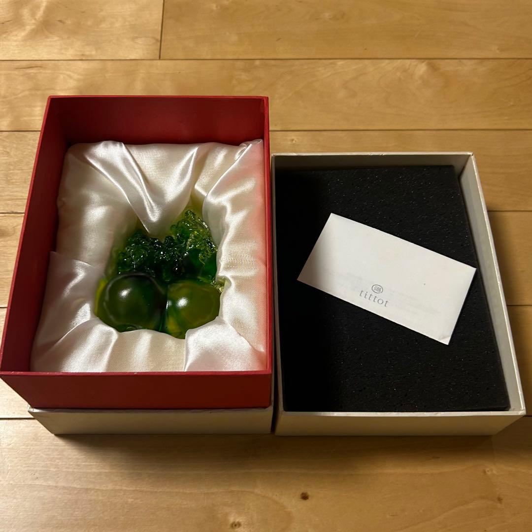 TITTOT 琉園 クリスタル ガラス ひょうたん 花 草 工芸品 美術品 作品