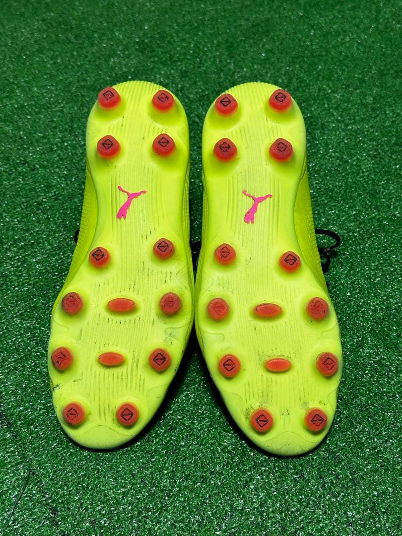 PUMA KING HG/AG サッカースパイク 黄黒 使用感有