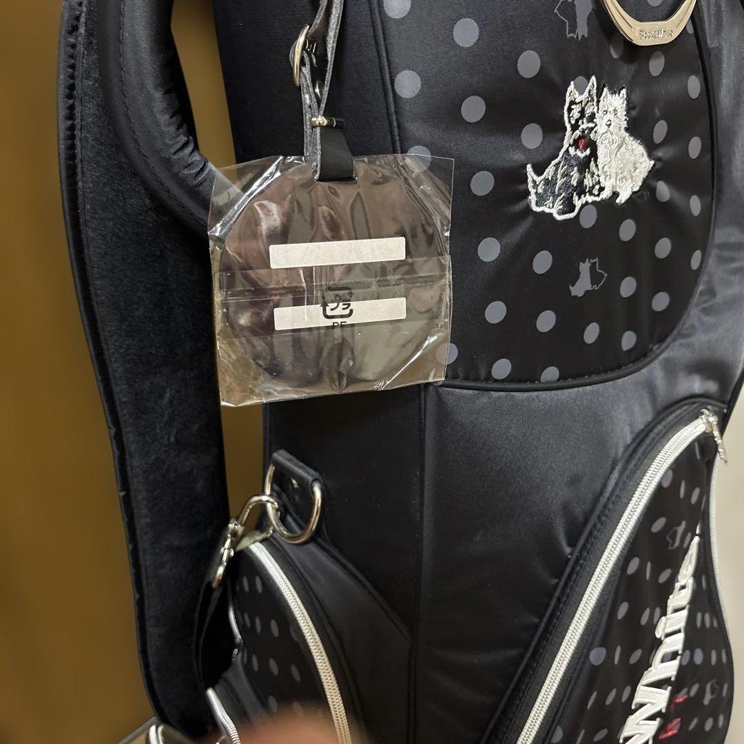 Black&White ドット柄キャディバッグ美品