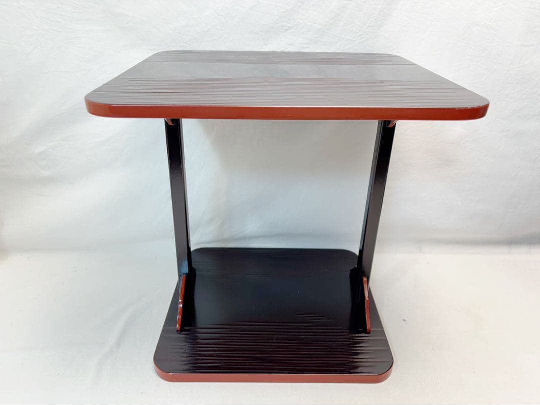 茶道具 碌々斎好写 糸巻棚 青漆爪紅 茶道具 即中斎好 溜塗 小四方棚 元箱