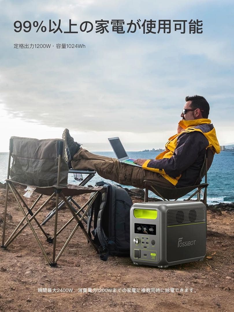 ポータブル電源 リン酸鉄320000mAh/1024Wh遠隔操作 1.2h満充電