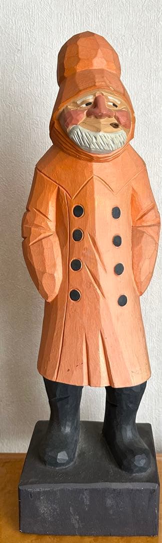 木彫り海賊人形６体セット　90センチ舵輪付き　60センチ