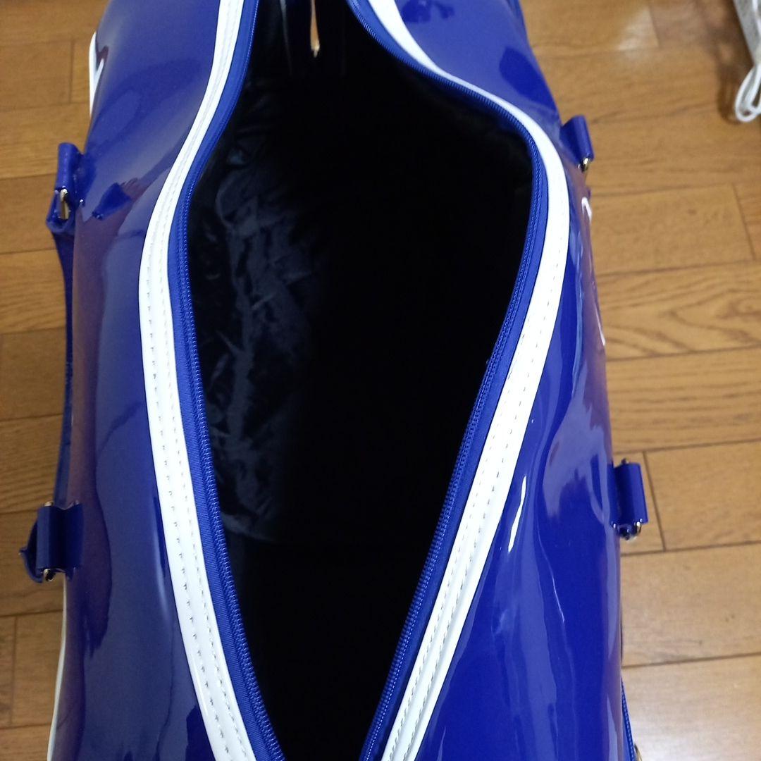 ギ*ス様 【美品】パーリーゲイツ　エナメル　ロッカーバッグ ブルー/ホワイト