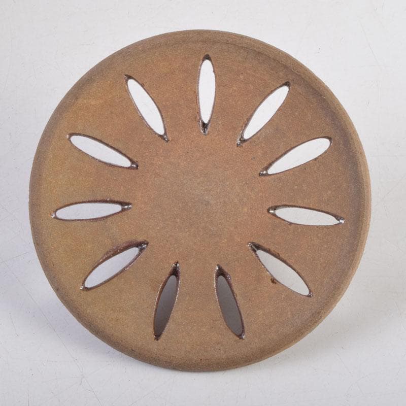 丹波焼　大上昇作　赤土部釉　香炉　共布共箱　C　8733