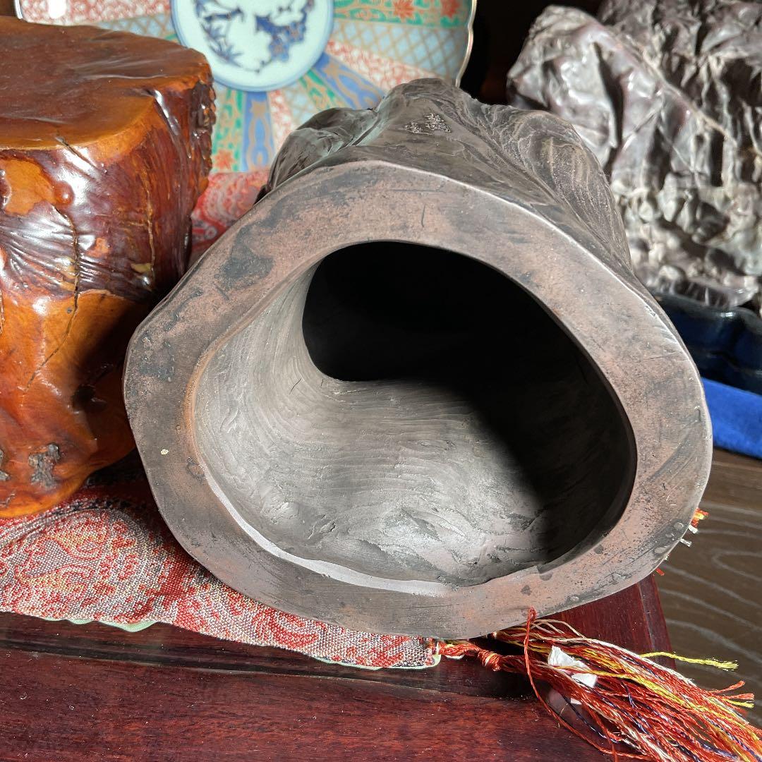 備前伊部焼巖上腰掛観音像　今まで見た事無い繊細な造り　大幅値下げ