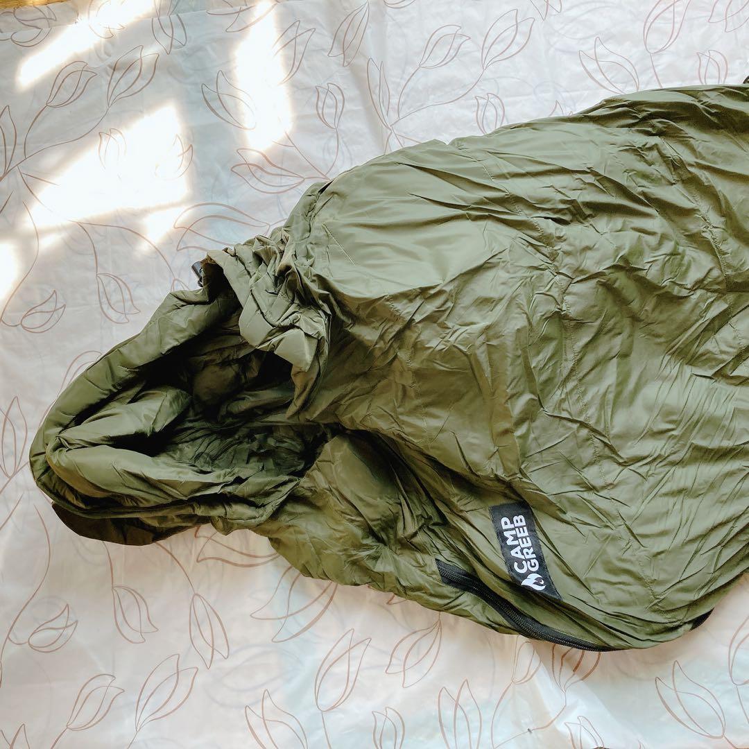 ダウンシュラフ 秋冬春用 寝袋 マミー型 アウトドア キャンプ 登山 車中泊