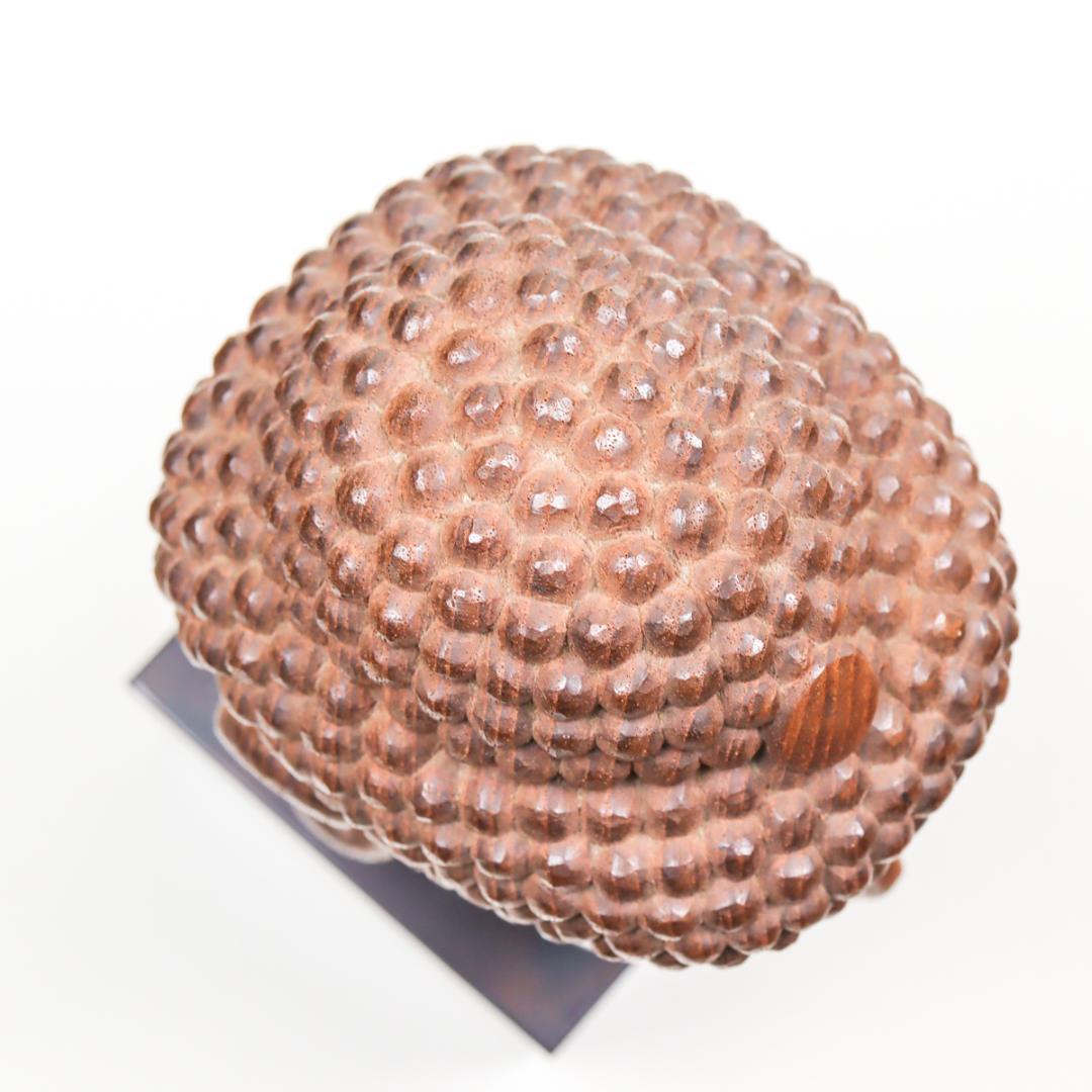 光峰 木彫 仏頭 仏教美術 箱付き