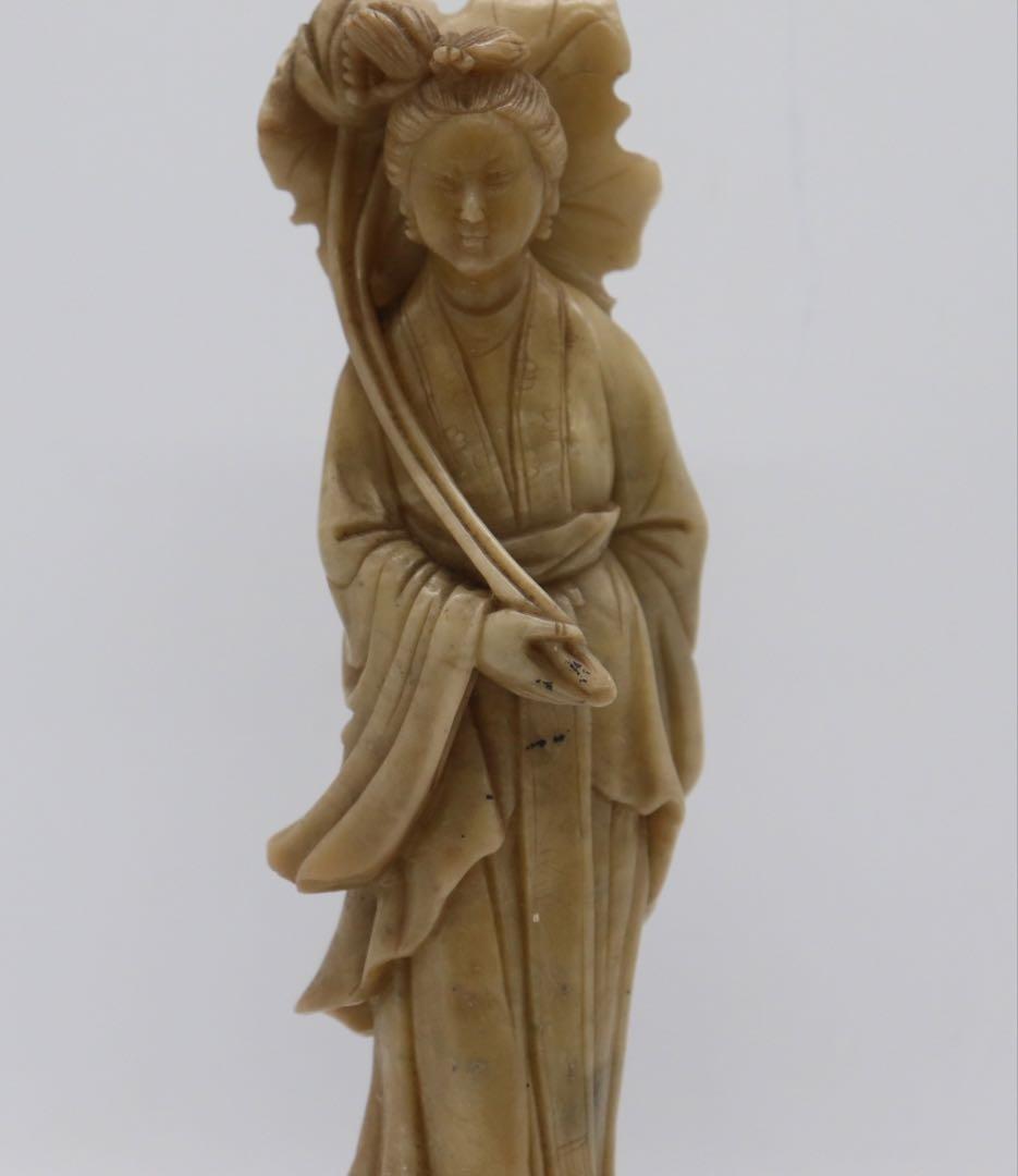 中国　寿山石製　仙女　置物　送料込み250731