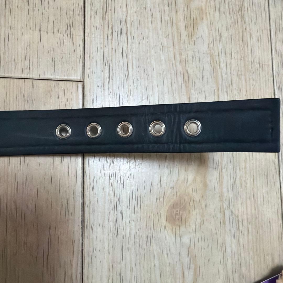 FENDI ブラックレザー FF柄ドッグカラー　首輪 Mサイズ