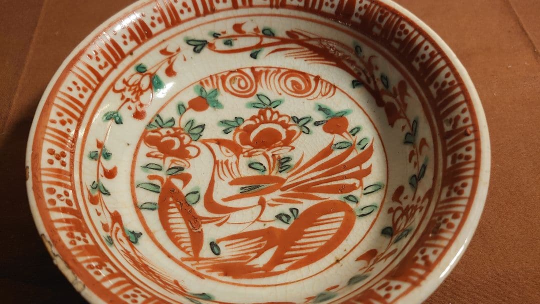 呉須赤絵　赤絵　春日山窯　木米　古玩　中国美術　アンティーク赤絵　蔵出し　１客
