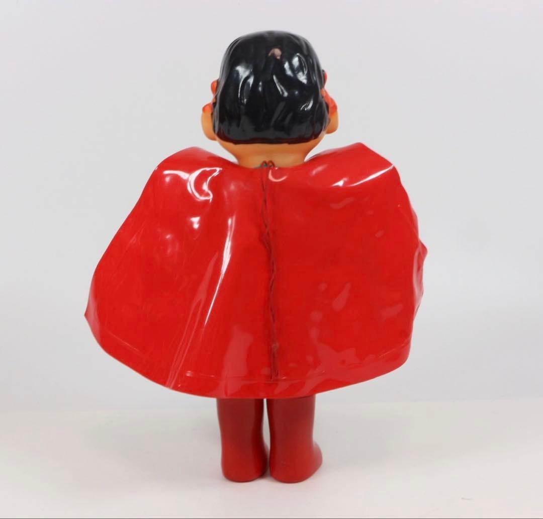 【〜1/23】不二家 ペコちゃん 当時もの　スーパーマン 26cm ソフビ 美品