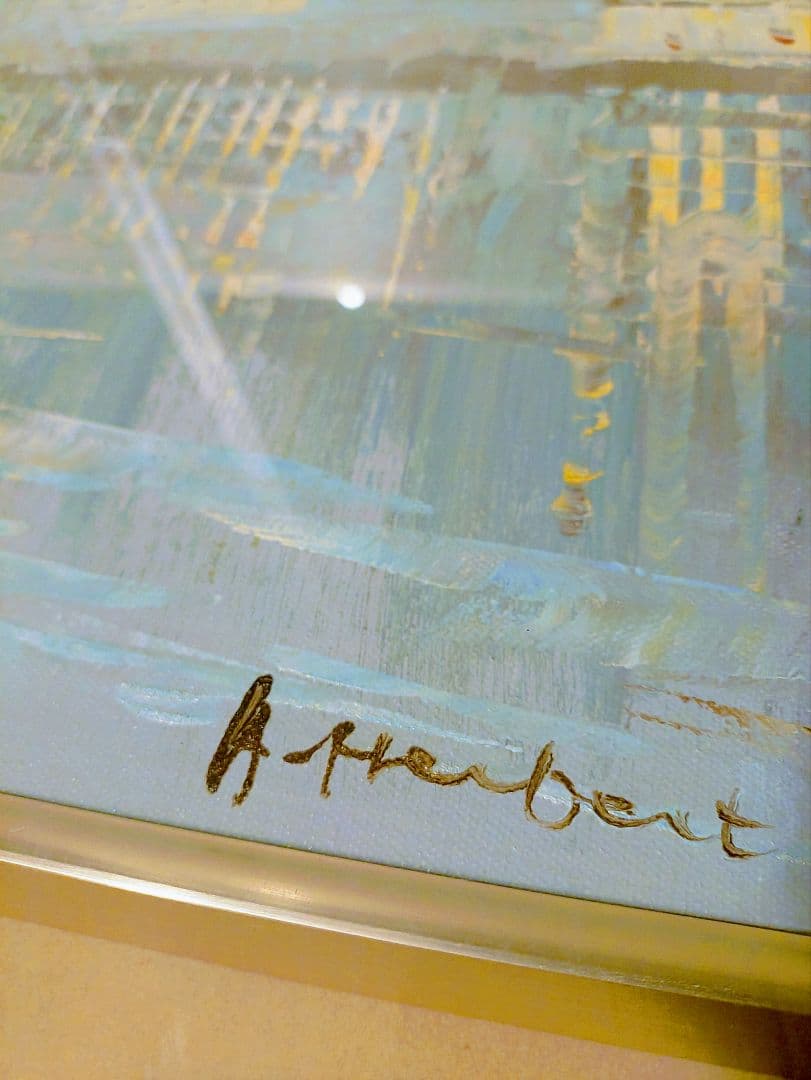 希少　A. Herbert エッフェル塔 油彩画