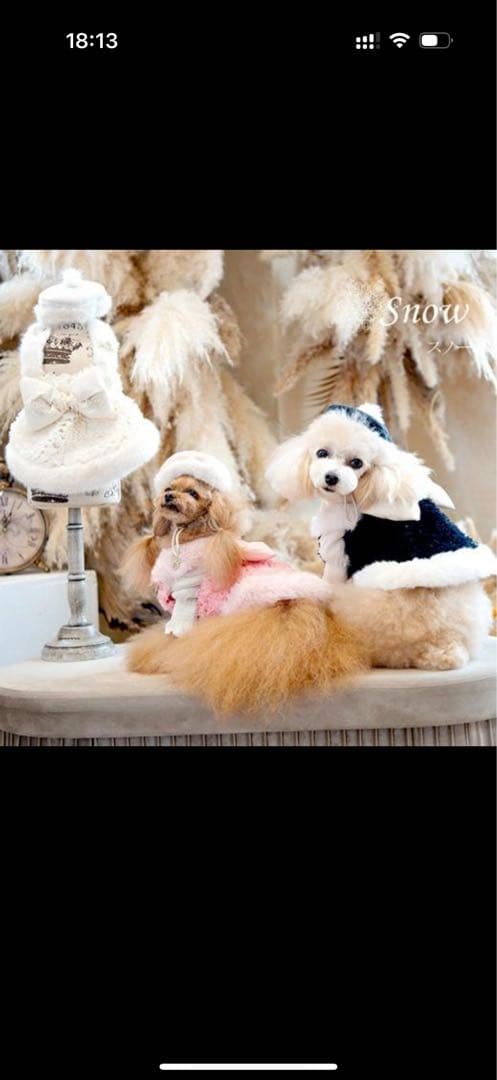  小型犬用ファー素材ドレス