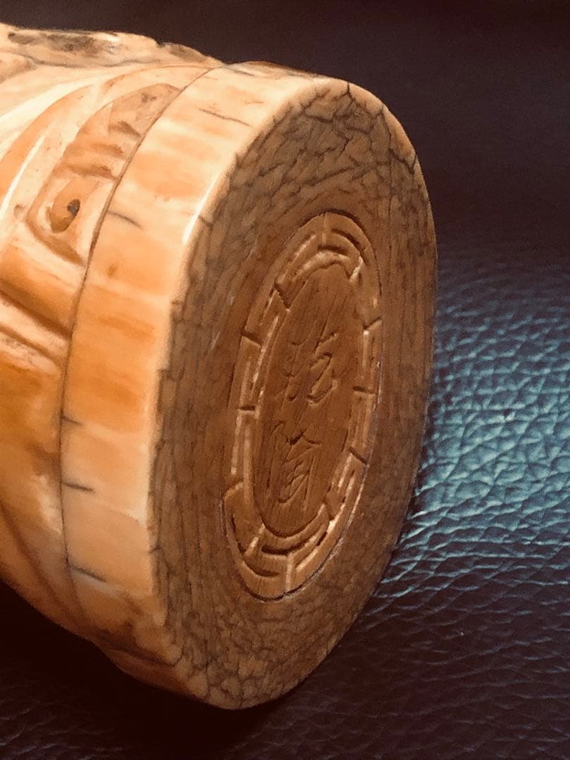 天然素材 唐物 象牙調　中国清代 寿老人 仏像 置物 骨董 古美術