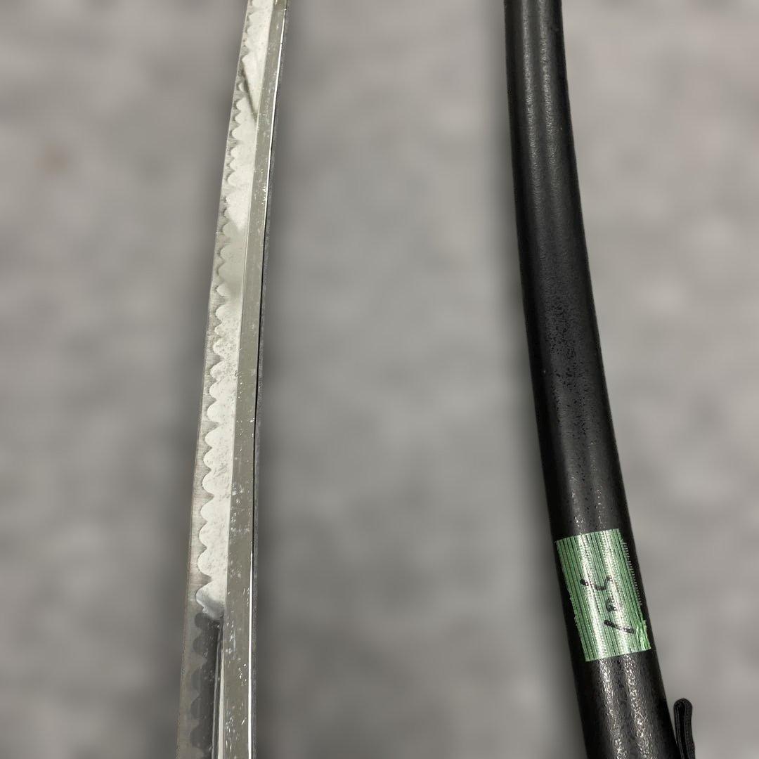 未開刃，模造刀、白鞘 刀 剣 長尺模造刀 模擬刀 日本刀 波形刃 青いハンドル
