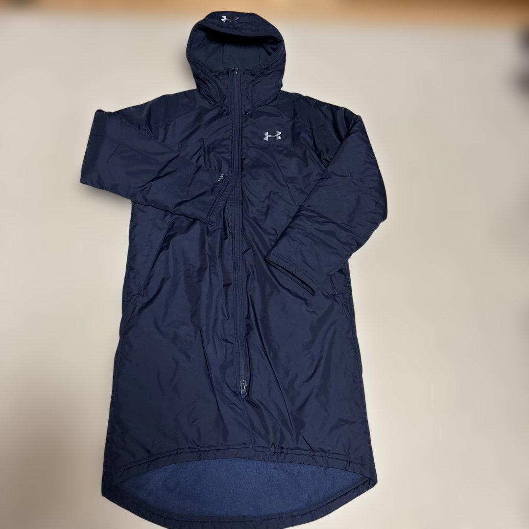即購入❌　アンダーアーマー　ベンチコート　紺メンズM