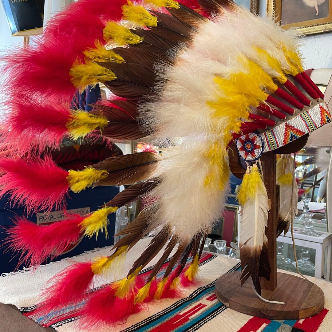 貴重品！ネイティブアメリカン ウォーボンネット　USAヴィンテージ雑貨/ナバホ族