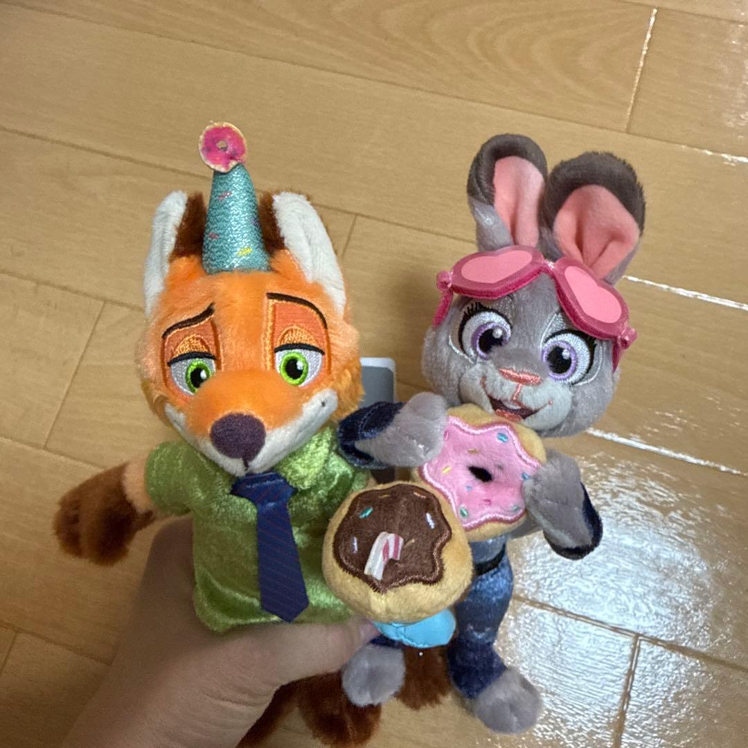 ニック・ワイルド＆ジュディ・ホップス ぬいぐるみキーホルダー 2個セット